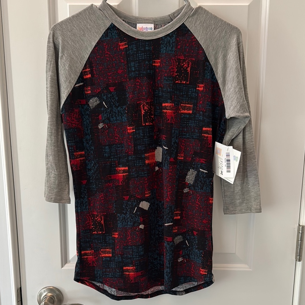 Stylish Kids Raglan Shirt - Red and Gray